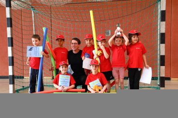 Die Sieger der Kinder-Sport-Olympiade 2013 in Lübben: AWO Integrations-Kita "Sonnenkinder"